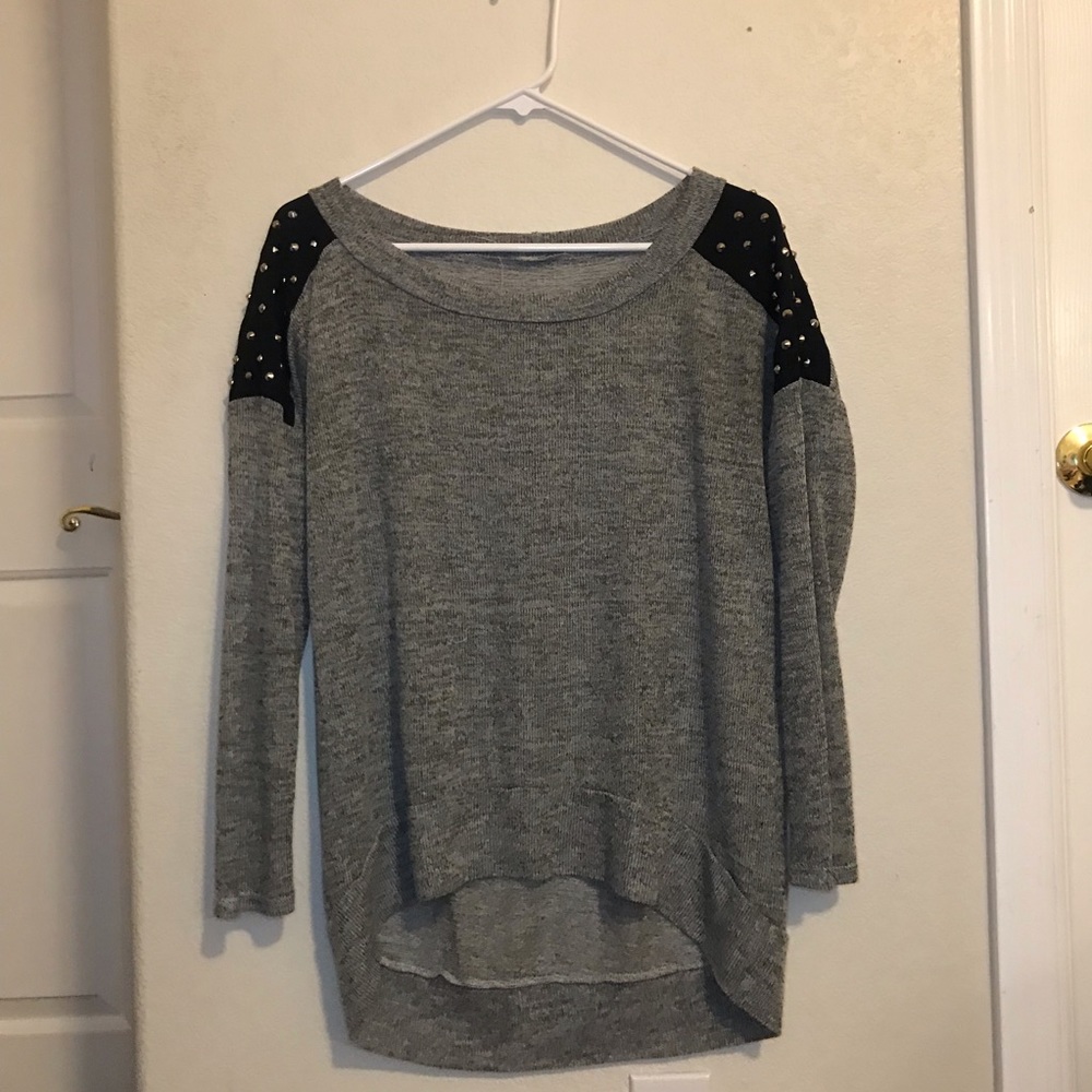 Spiked shoulder sweater